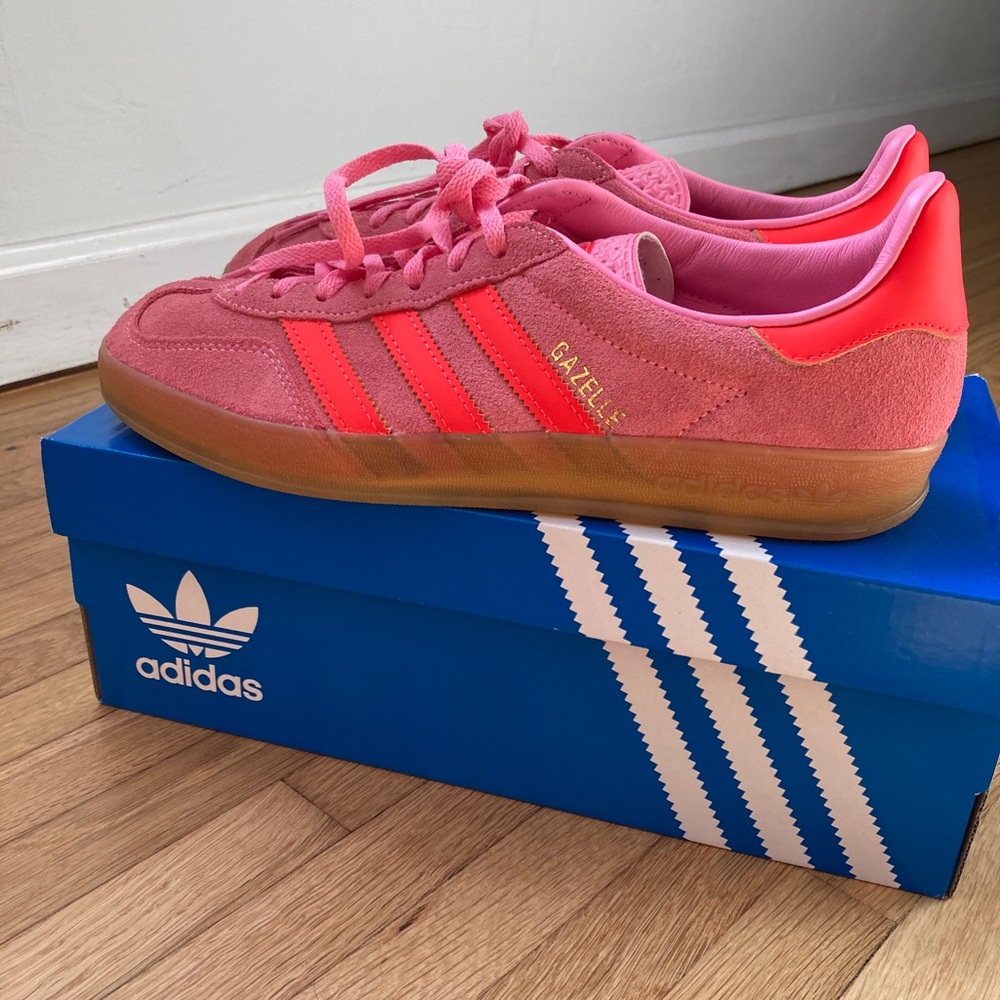 Adidas Originals Indoor Gazelle Beam Pink Solar Red Gum Sole Women’s Size 9.5